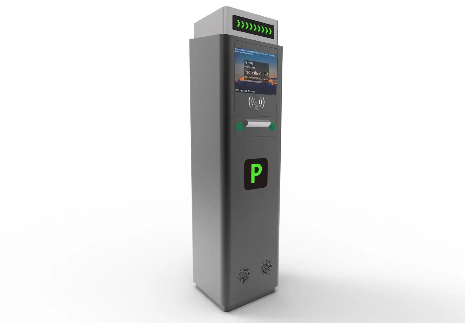 Ticket parking management dispenser with rfid card reader with camera for facial detection Ticket parking management dispenser with rfid card reader with camera for facial detection